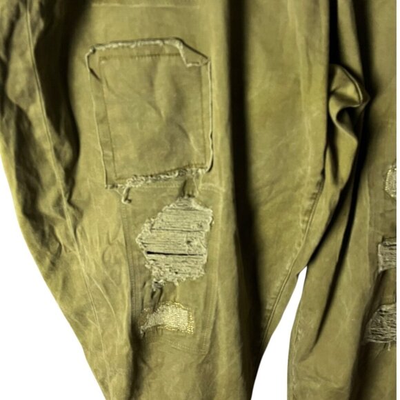 Lane Bryant Women's Size 24 Green Jeans With Distressed Patchwork Design - Picture 4 of 12